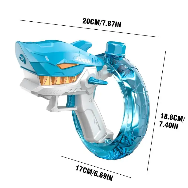 Pistola de agua de tiburón de mano para niños, juguete de gran capacidad para salpicaduras, pistola de agua eléctrica para exteriores, juego de