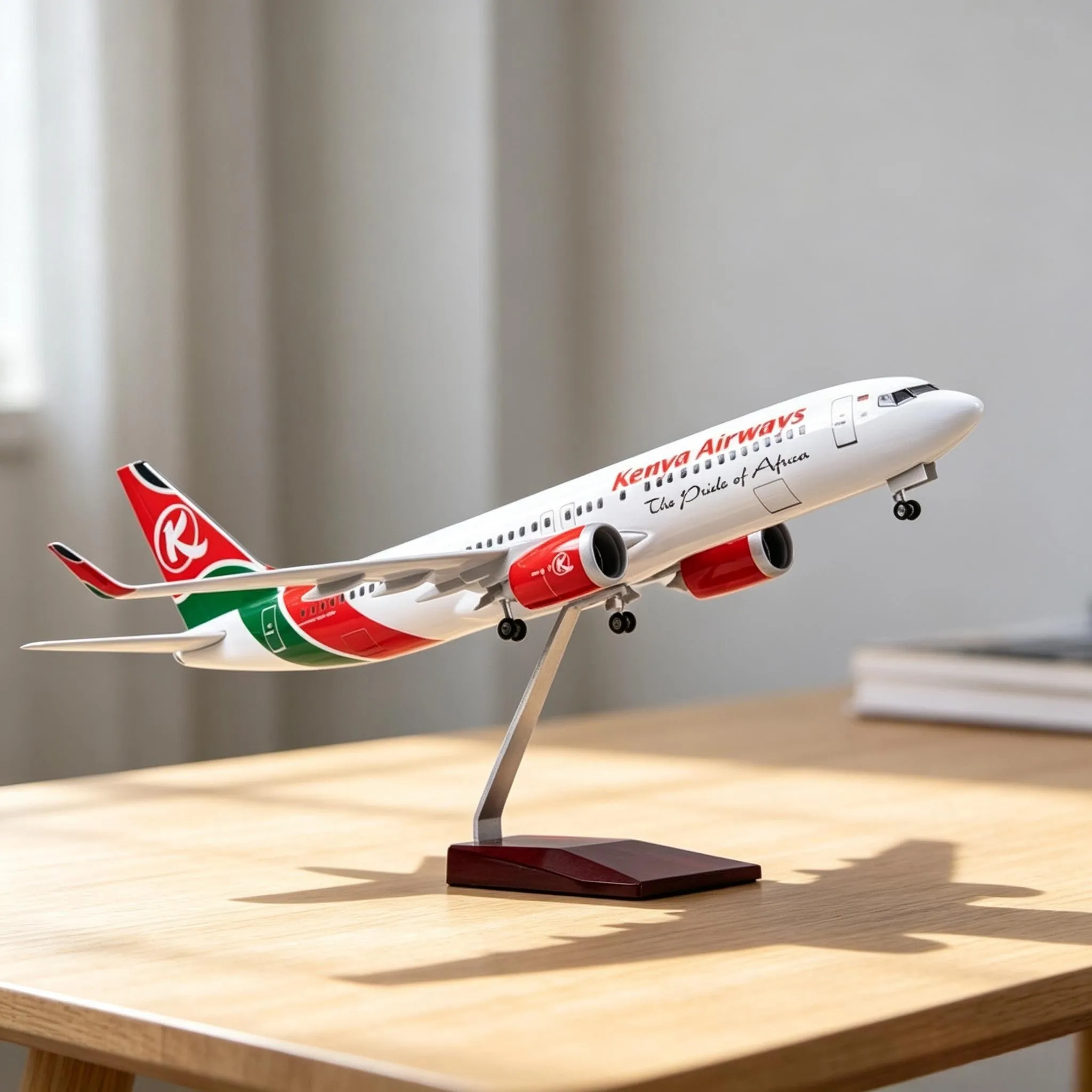 47cm Large Scale Kenya Airways B737 Plastic Model Airplane Model Kit With Stand And Wheel For Adult Aviation Souvenir Gift Plane