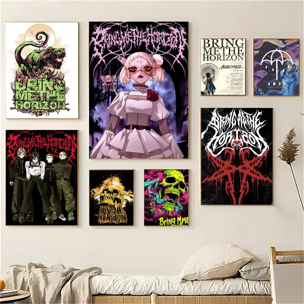 Bring Me The Horizon Band Poster Self-adhesive Decal Living Room Bedroom Party Bar Decor Moisture-proof Fade-resistant