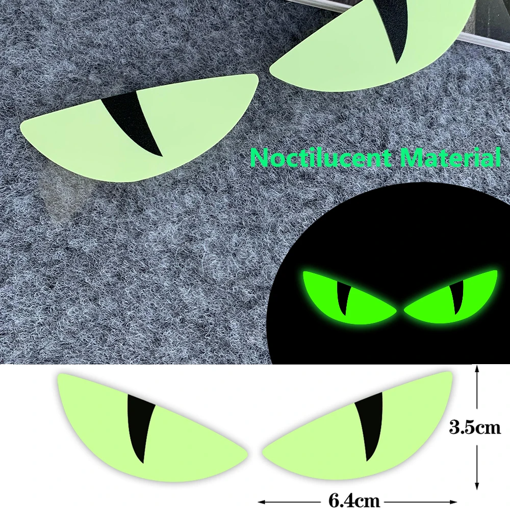 

Night Luminous Motorcycle Sticker Motorcross Helmet Evil Eyes Shape Body Sticker Personalized Decoration Decals