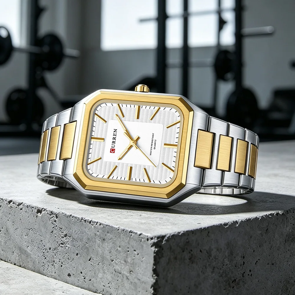 Men's Vintage Rectangle Dial Quartz Watch