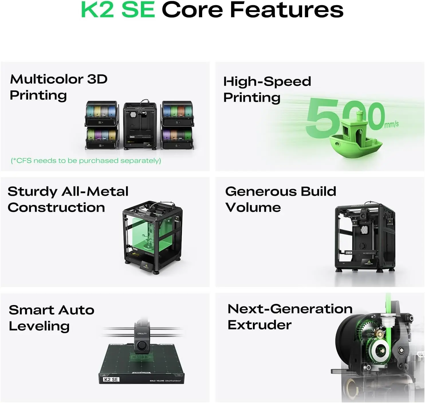 Fused 3D Printer 500mm s High Speed Printing Support Multi Color 3D Printing Continuous Filament System Solid Metal Build Auto L