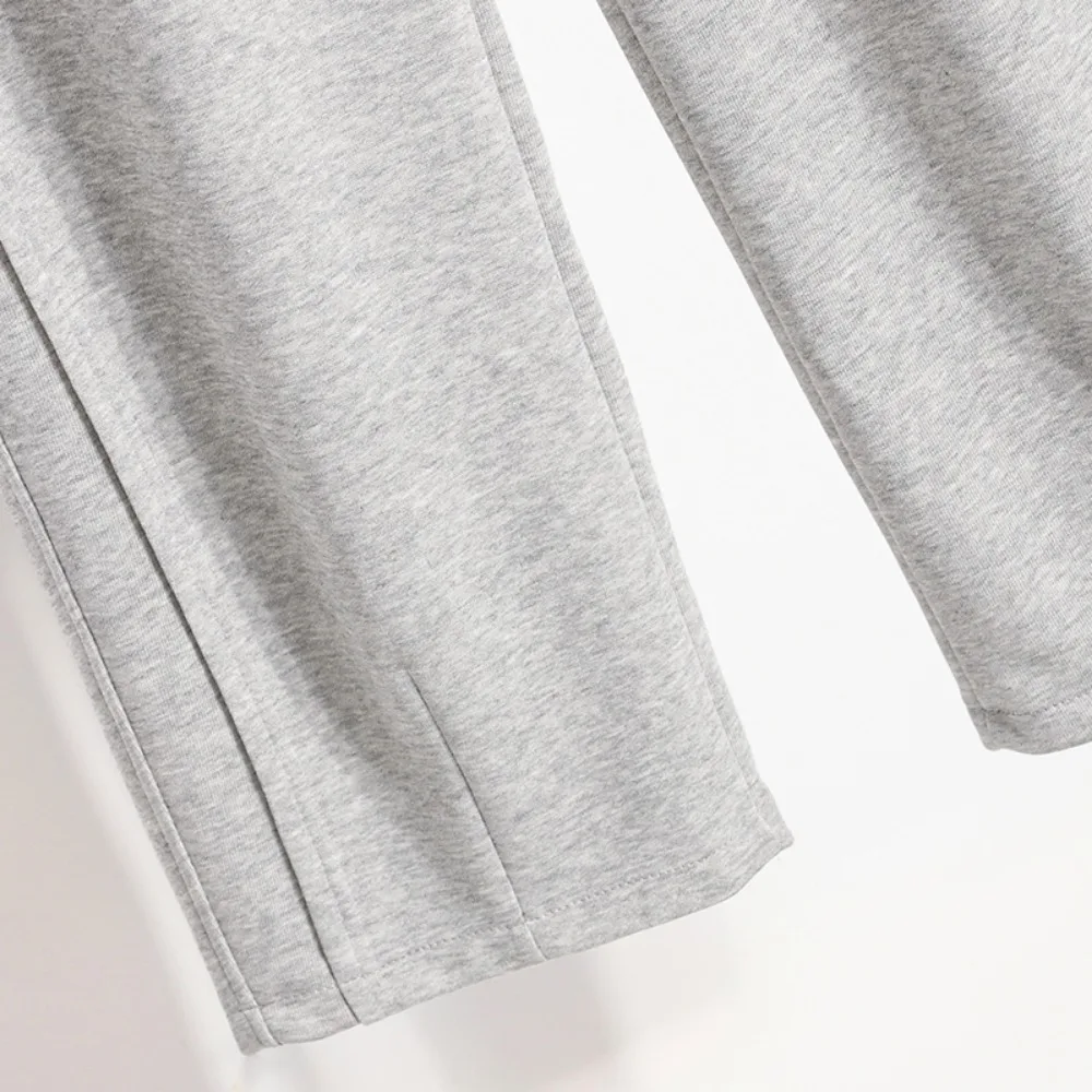 Pantalones informales de cintura alta empalmados, tubo recto, longitud completa, moda coreana, ropa de talla grande para otoño
