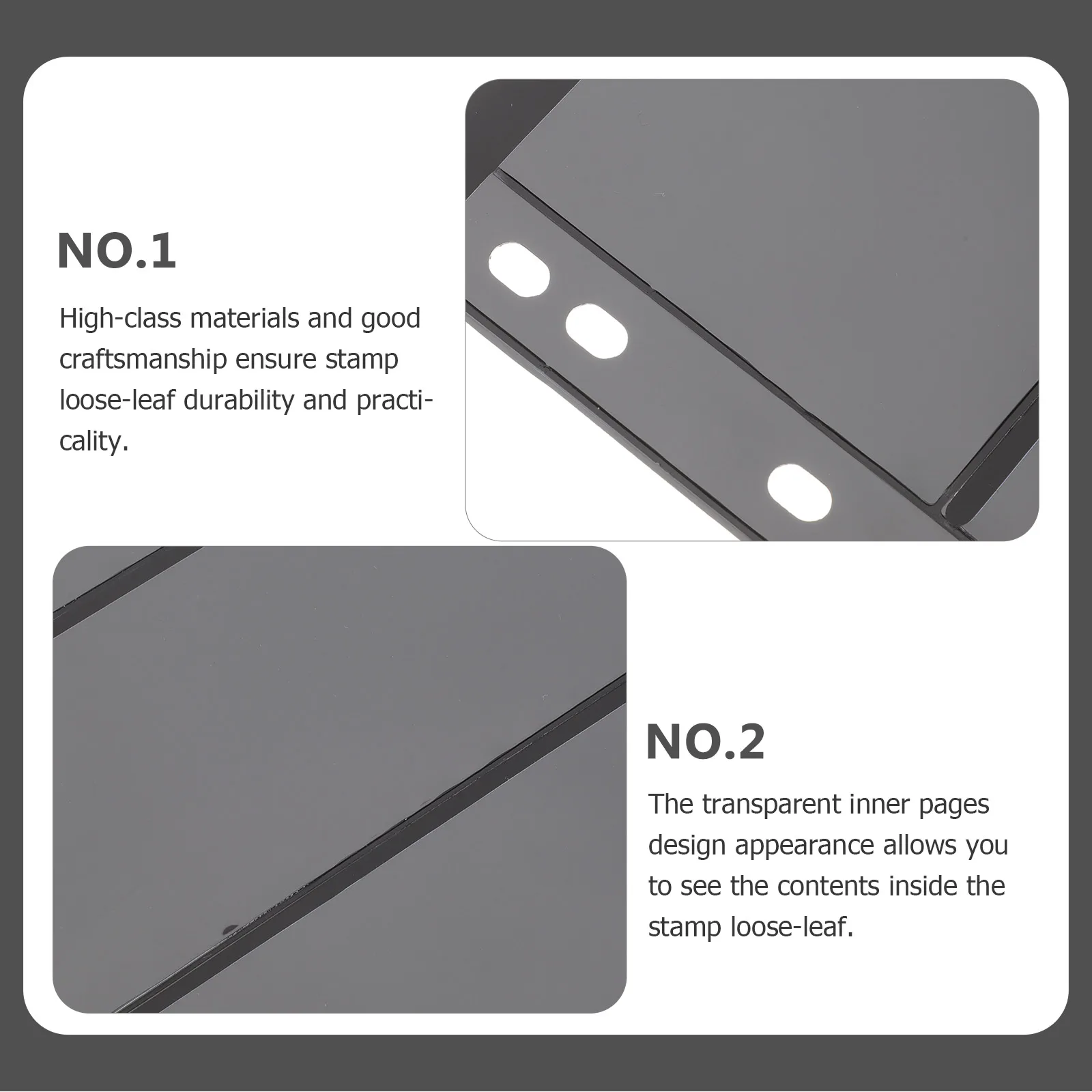 

10 Sheets Premium Loose-Leaf Clear Pages Card Holder Storage Binder For Postcards Cards Collecting