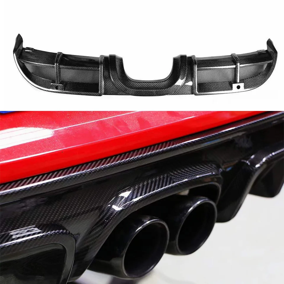 

The A style carbon fiber rear diffuser bumper body kit is used for Porsche 718 upgrade GTS body kit Spoiler Lip 17-up Porsche