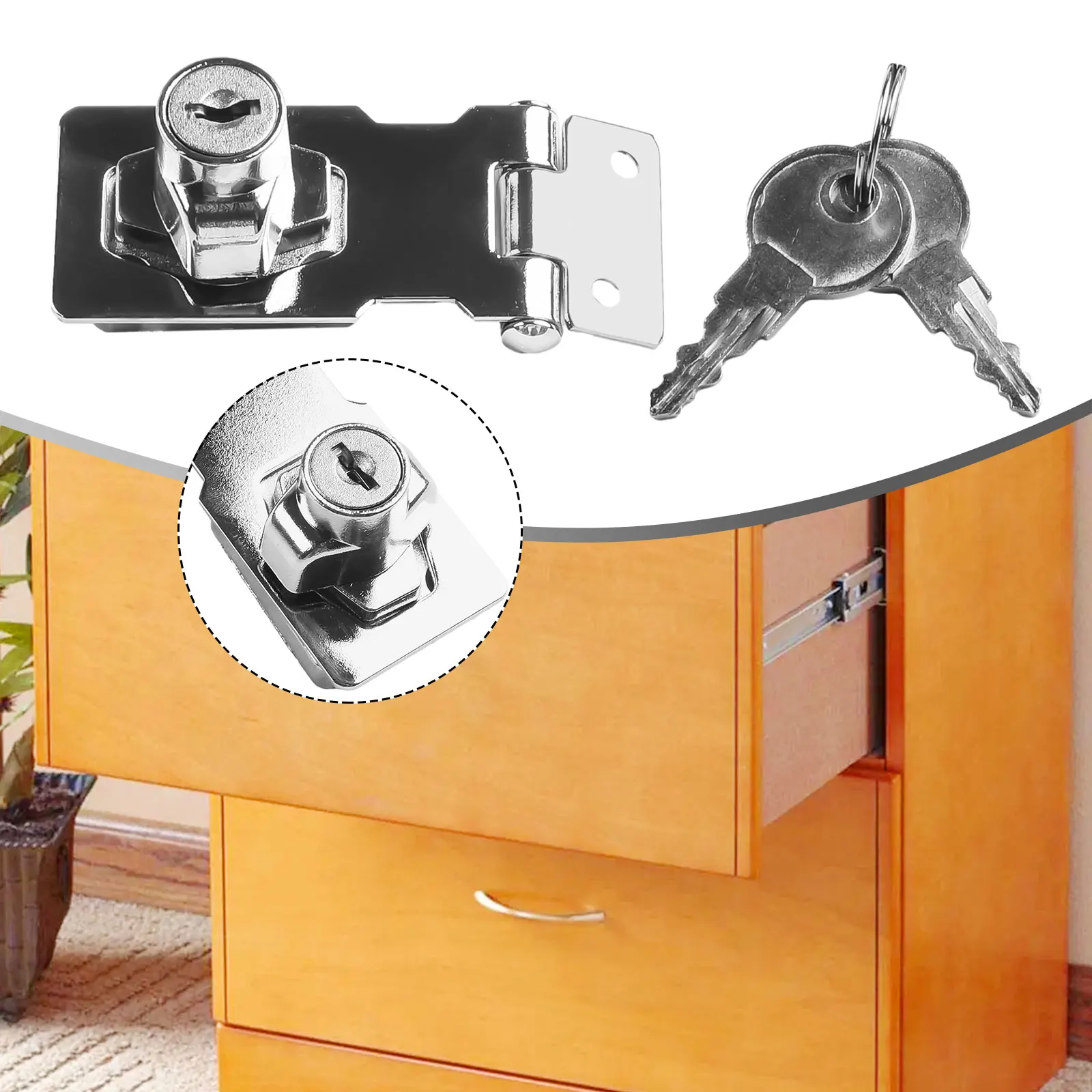 آلية قفل موثوقة للحماية المضافة 2 534 بوصة قفل الباب بمشبك التيلة قفل خزانة سقيفة قفل المرآب مع مفاتيح #1