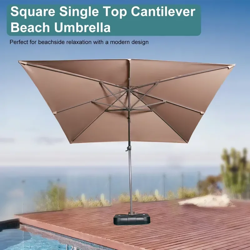 Large Outdoor Garden Umbrella for Camping Fishing Villa Patio Sun Shade Canopy Heavy Duty Windproof Beach Parasol with Crank