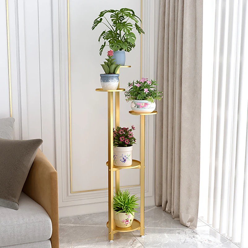 Nordic Floor Multi-layer Plant Shelves Indoor Home Balcony Decoration Stand Wrought Iron Living Room Simple Flowerpot Shelves