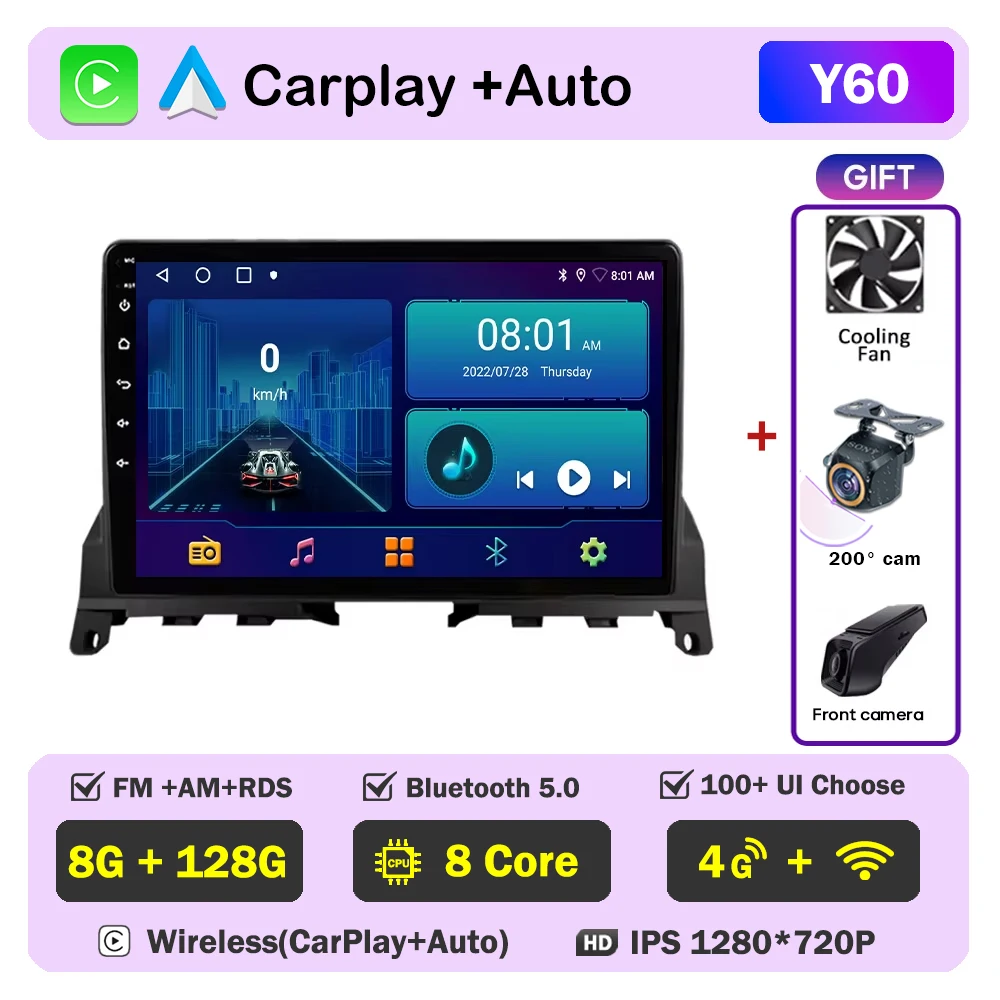 Autoradio Voor Mercedes-Benz C-Klasse W204 S204 2007-2010 Android Auto Speler Wireles Carplay 8core autoradio Multimedia Stereo