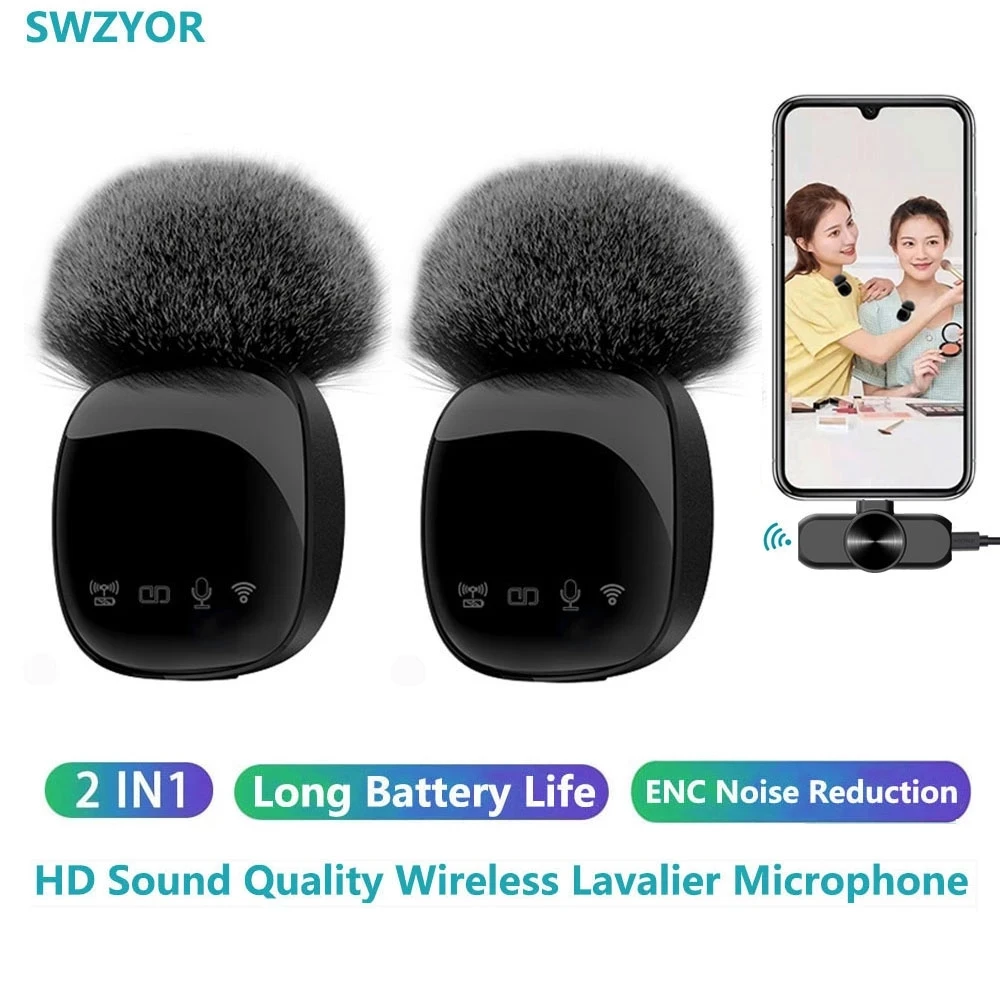 

Микрофон, беспроводной, петличный, для Iphone, Android, Bluetooth, снижение уровня шума, запись, караоке, Радио, микрофон