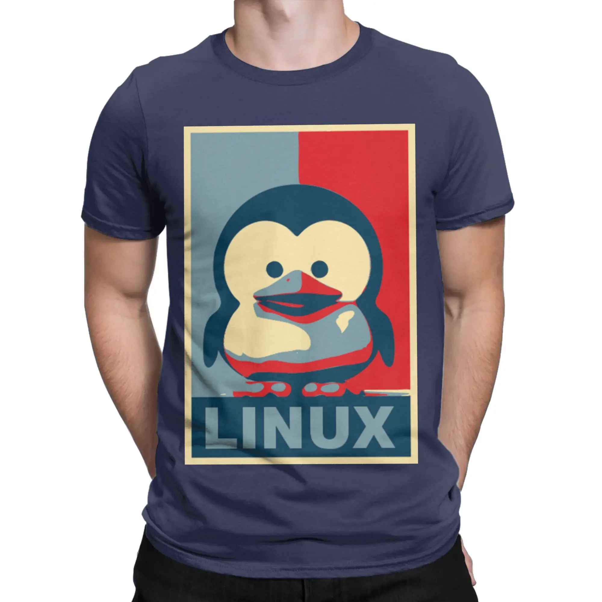Linux Baby Tux Tshirts Men Cotton Tops Shirts Aesthetic Programmer Computer Developer Geek Nerd O-neck Short Sleeve