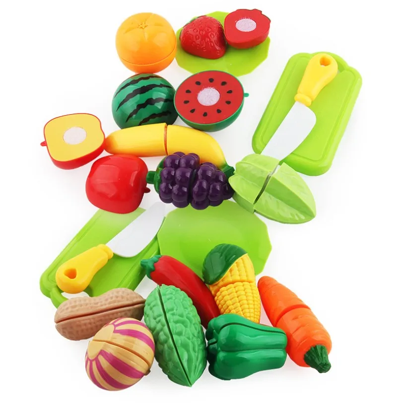 Vegetables Cut Toys Development Education Toys for Baby Color Random Plastic Fruit Vegetables Toys YH1858