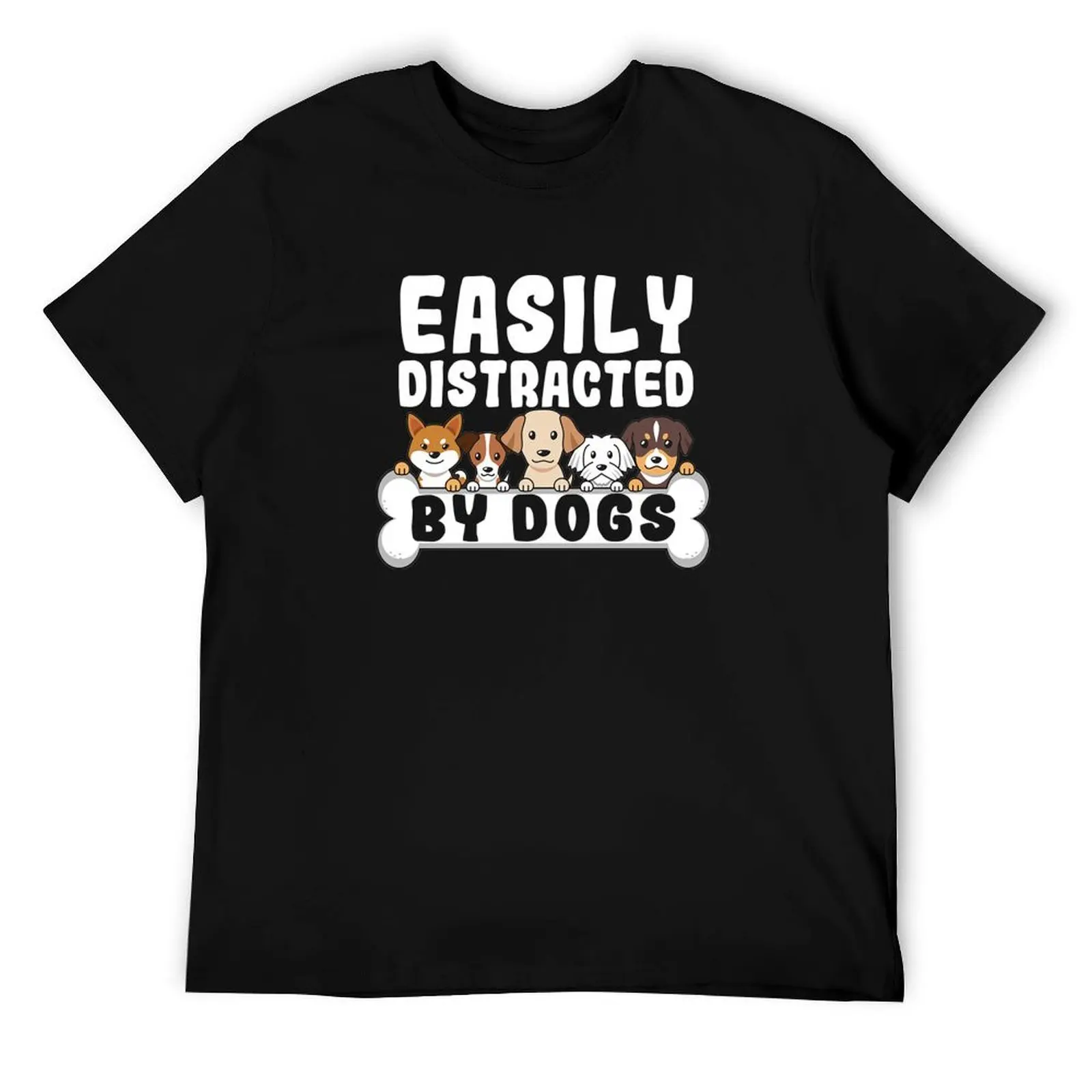 تي شيرت Ea sily di strac Ted by D ogs fuṁ do g cute pup pies تي شيرت رجالي فاخر تي شيرت فاخر تي شيرت