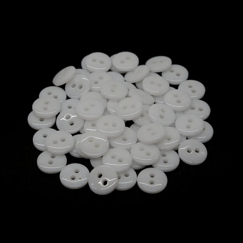 9mm 50pcs Resin Sewing Buttons Scrapbooking Round  2 Holes Pattern Costura botones bottoni botoes accesorios de costura