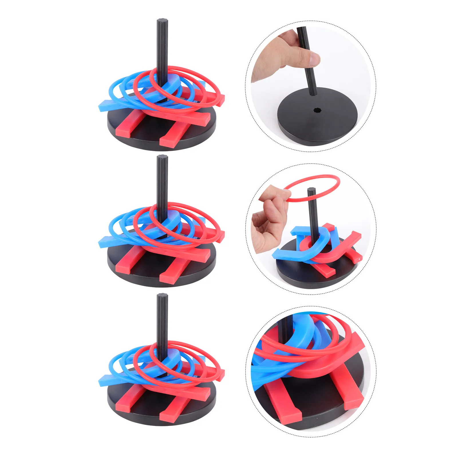 

3Set Horseshoe Circular Throwing Rings Colorful Plastic Ring Toss Game Equipment Hand-Eye Coordination Educational Activity