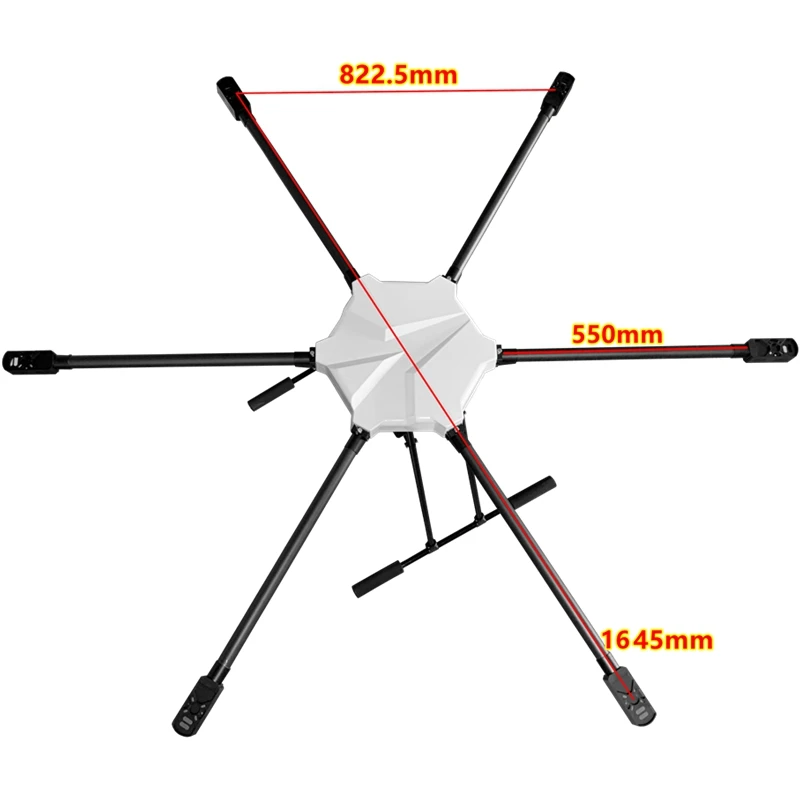 XAERO V1650 1645mm Folding Hexacopter Frame for T-Motor P80X Agriculture UAV