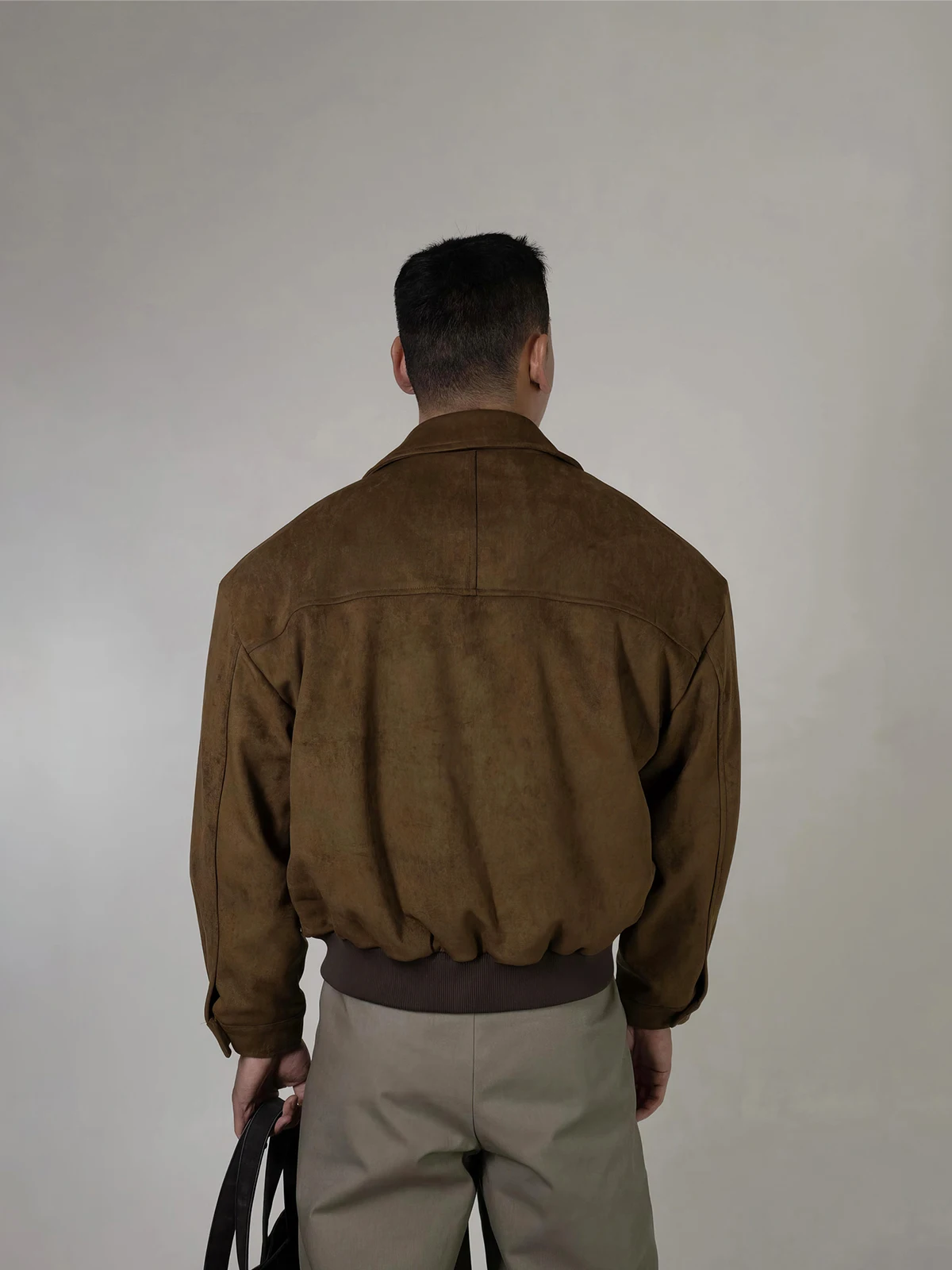 

Men's Flight Jaet Stand Collar Suede Texture Casual ort Zipper Loose Busin Leisure Outerwear Spring Autumn