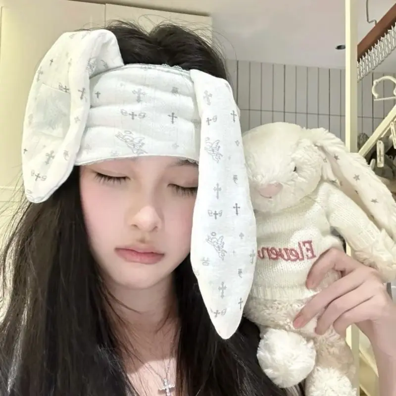 Cute Soft Rabbit Ears Eye Mask Travel Blockout Light Comfortable Restful Sleep Blindfolds Relax Adjustable Width Creative Gift