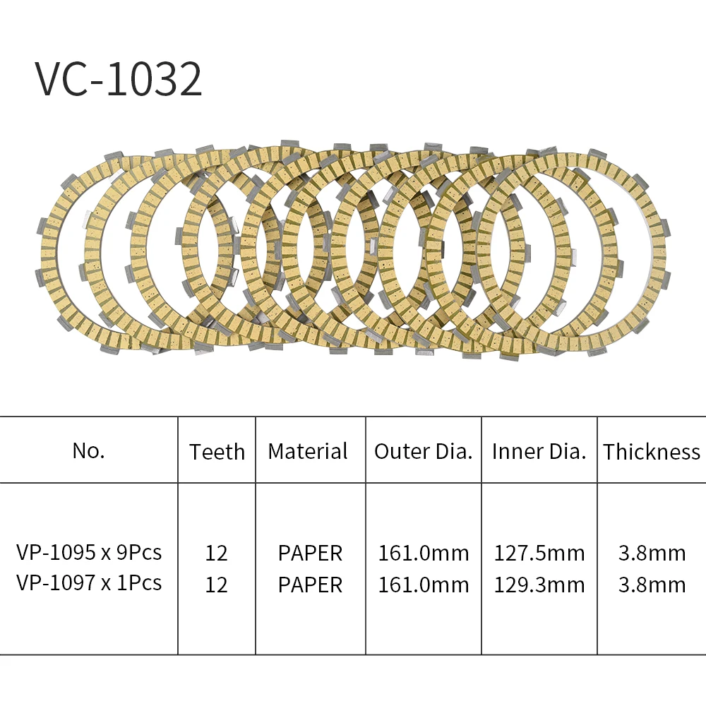 For Honda GL1500A GoldWing Aspencade 1997-1999 GL1500SE Gold Wing SE Motorcycle Clutch Friction Plates 10 PCS Paper Based Kits