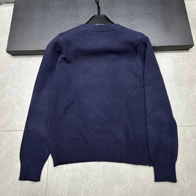 عالية الجودة ضوء الفاخرة الفرنسية الدب المطرزة محبوك سترة للنساء موضة جديدة عادية فضفاض البلوز القمم تسحب فام