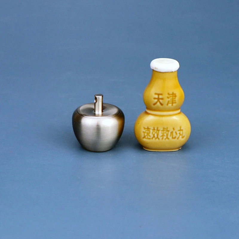 Aluminum Pill Box Apple Shape Delicate Seal Medicine Organizer Box Keychain Outdoor Pocket Waterproof Holder Container