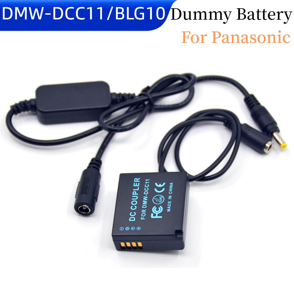 Step-down Cable 12V-24V+BLG10 Dummy Battery DCC11 DC Coupler for Lumix DMC GF3 GF5 GF6 GX5 GX7 GX9 GX85 TZ100 ZS110 ZS200 Camera