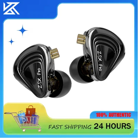 

KZ ZSX Pro 5BA 1DD Гибридный привод 10 мм Динамический привод Наушники HIFI Музыкальные наушники Спортивные игры Спортивные гарнитуры 2-контактный кабель