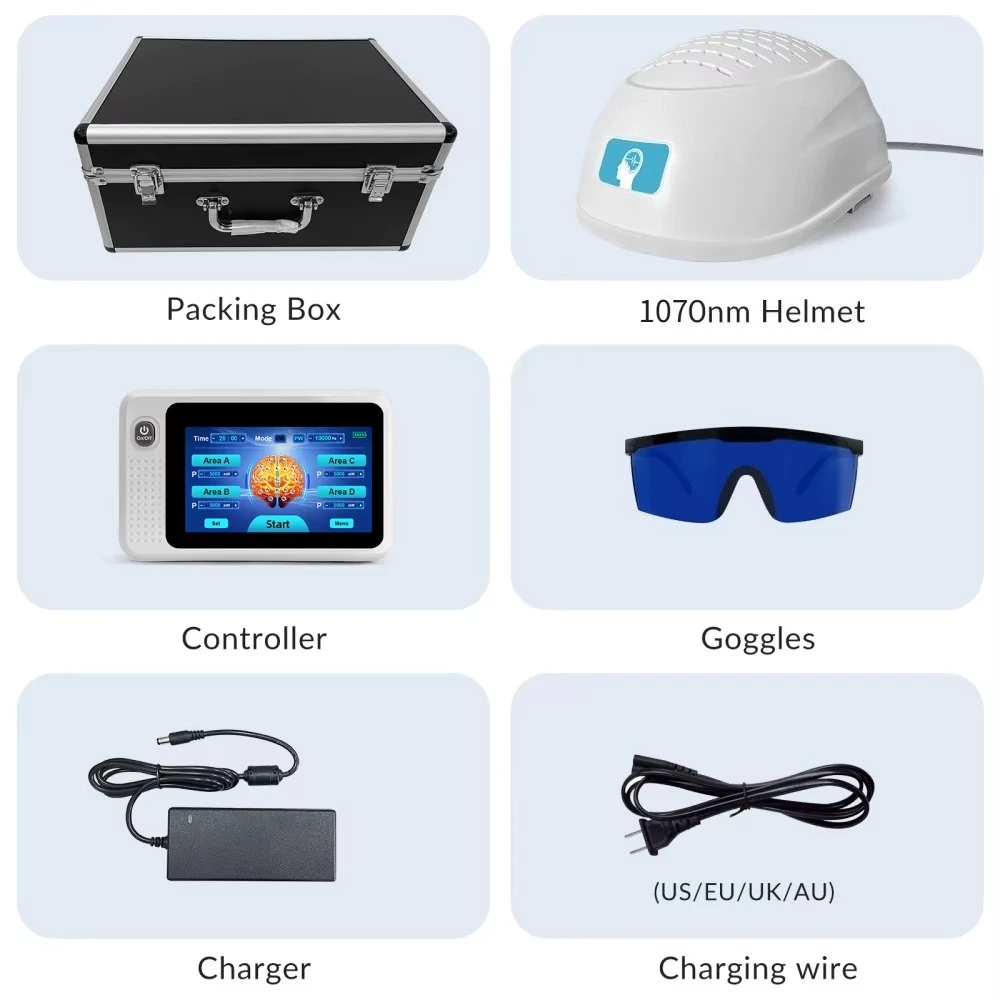 Frovab Professional Brain Photobiomodulation Helmet 1070nm Non-Invasive PBM Device for Parkinson‘s Alzheimer’s Disease