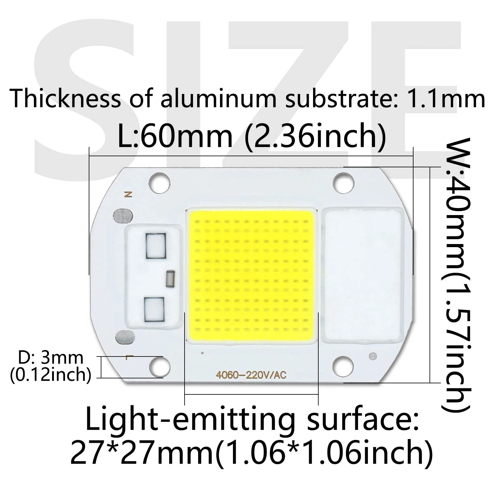 COB 램프 비드, IP65 LED 칩, AC 220V 50W 스마트 IC, 드라이버 필요 없음, 스포트라이트 투광 조명 전구용 콜드 화이트 알루미늄 다이오드, DIY, 10 개