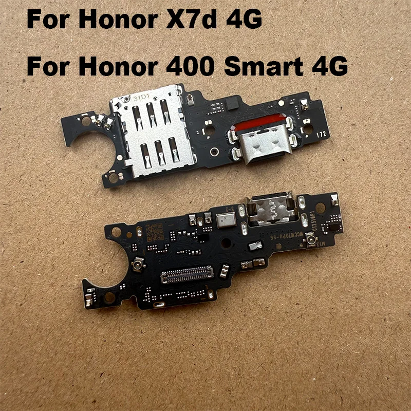 For Huawei Honor X7d / 400 Smart 4G USB Charging Dock Board Port Mic Microphone Connector Fast Flex Cable Global With IC