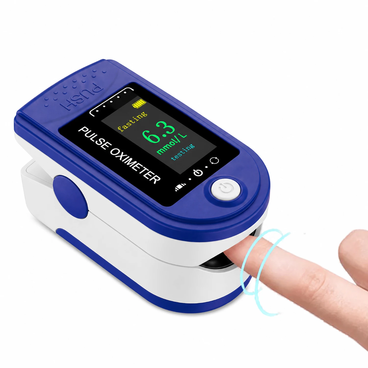 Portable 2IN1 Non‑Invasive Blood Glucose Meter Pulse Oximeter Home No Need Prick Glucometer Fingertip SpO2 Heart Rate Oximetry