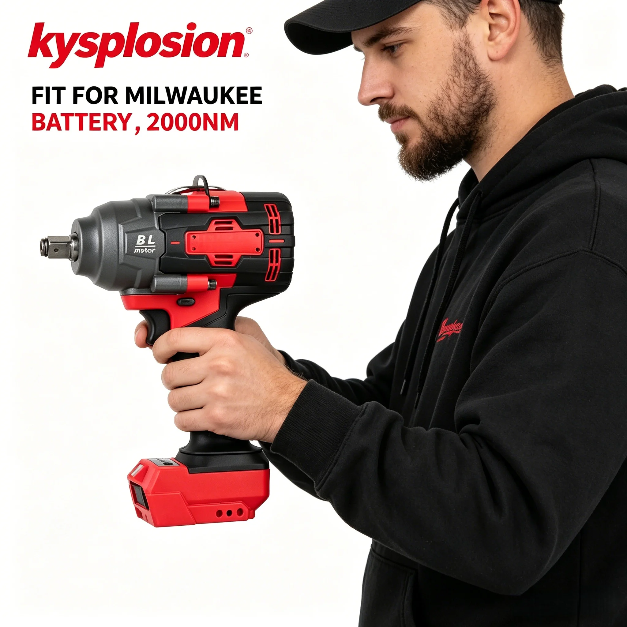2000Nm Brushless Impact Wrench 1/2' Cordless Impact Driver Power Tool Electric Tools Car Repair For Milwaukee M18 Battery