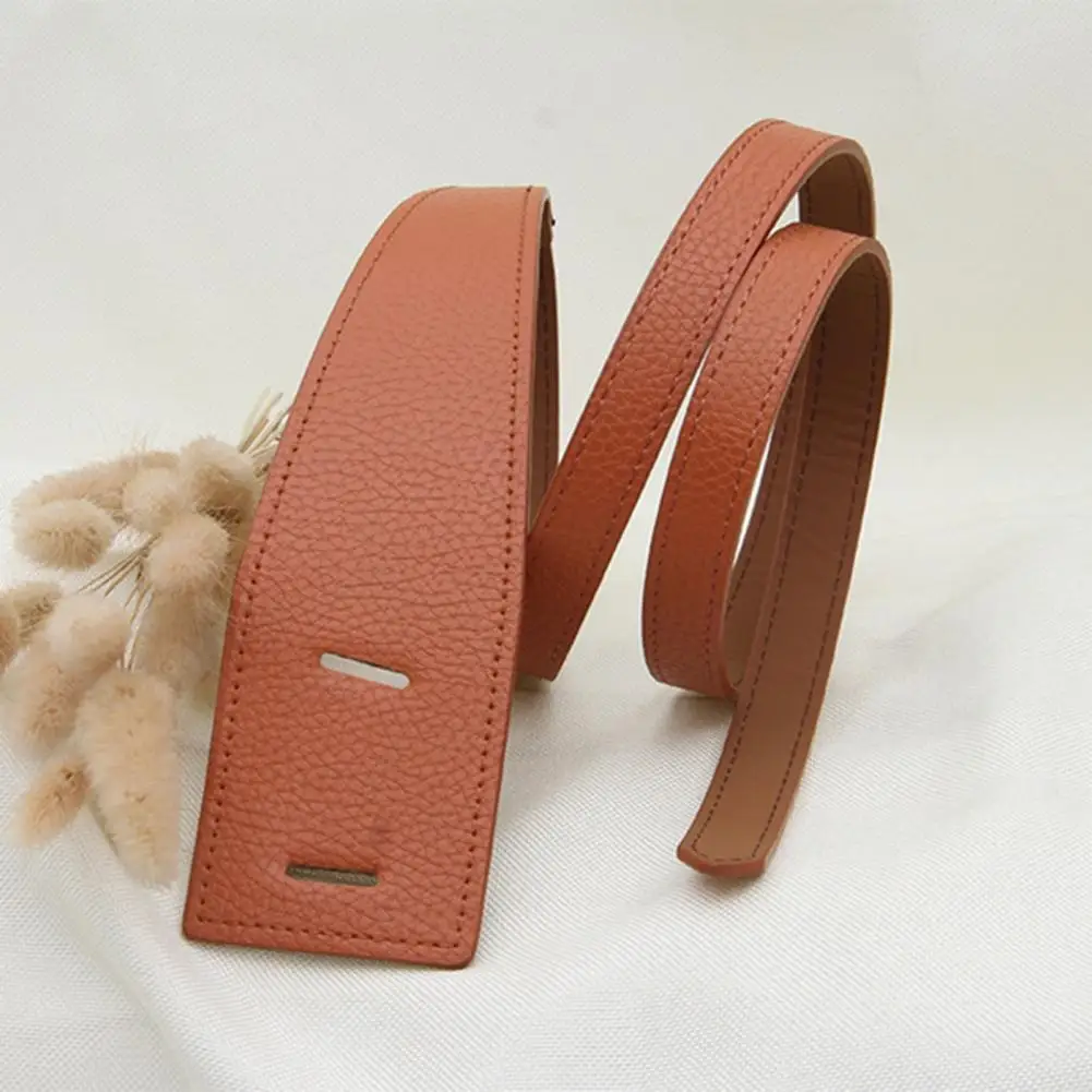 Female Elastic Waistband Fashionable Korean Style Women's Faux Leather Belt Irregular Shape Adjustable Knot Long for Suit