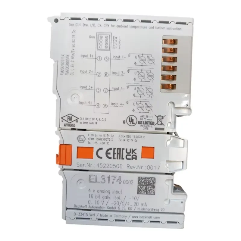 Beckhoff El3174-0002 Ethercat Terminal 4-channel Analog Input Multi-function
