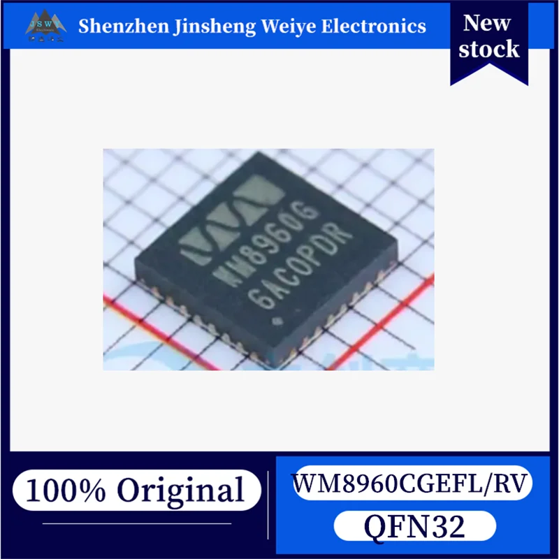 

(5/50piece) 100% New WM8960CGEFL/RV WM8960G QFN-32 Stereo Audio Codec. In Stock, Original, Fast Shipping.