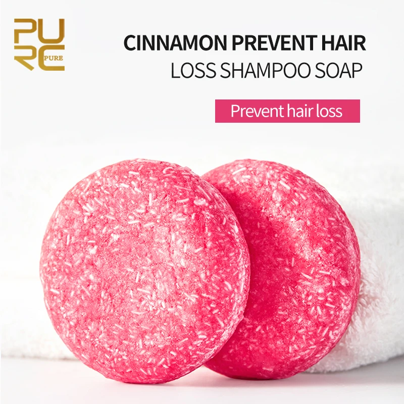 

PURC Cinnamon Handmade Solid Shampoo Soap Smoothing Preventing Hair Fall Nourishing Hair Roots For Women Men Hair Care