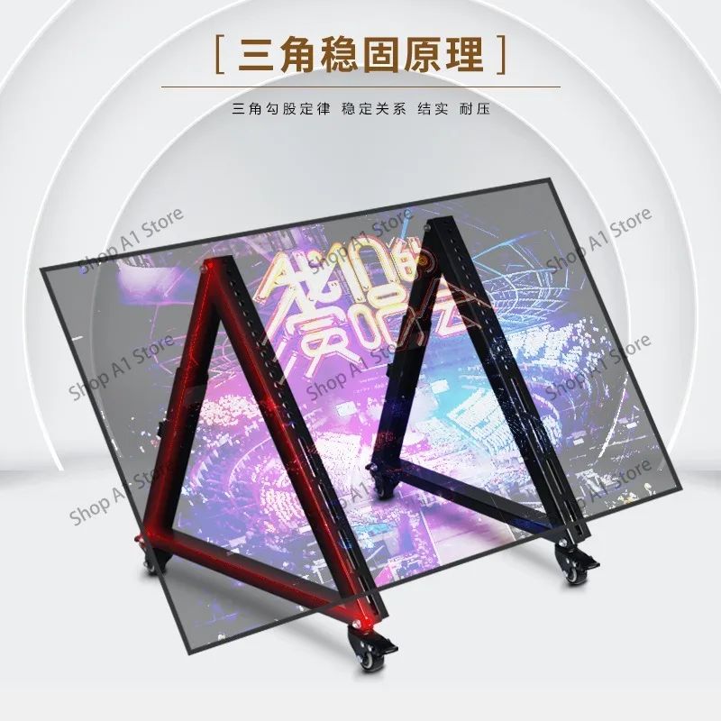 Universal Triangular Mobile TV Stand, Heavy Duty Large Tilt Bracket for 32-70" TV, Teleprompter & Return Monitor 5