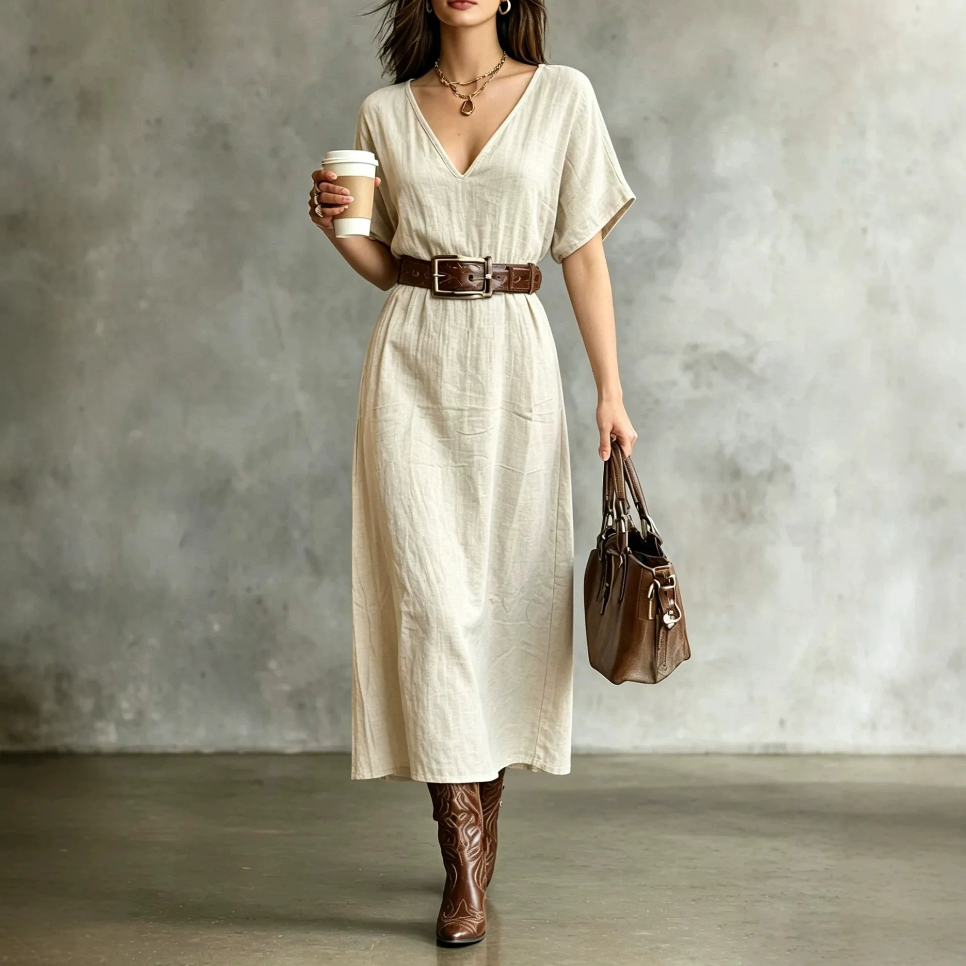 Bohemian Cotton Linen Dress Dresses Spring Summer Casual Flowy Boho Midi Dress Matching Set