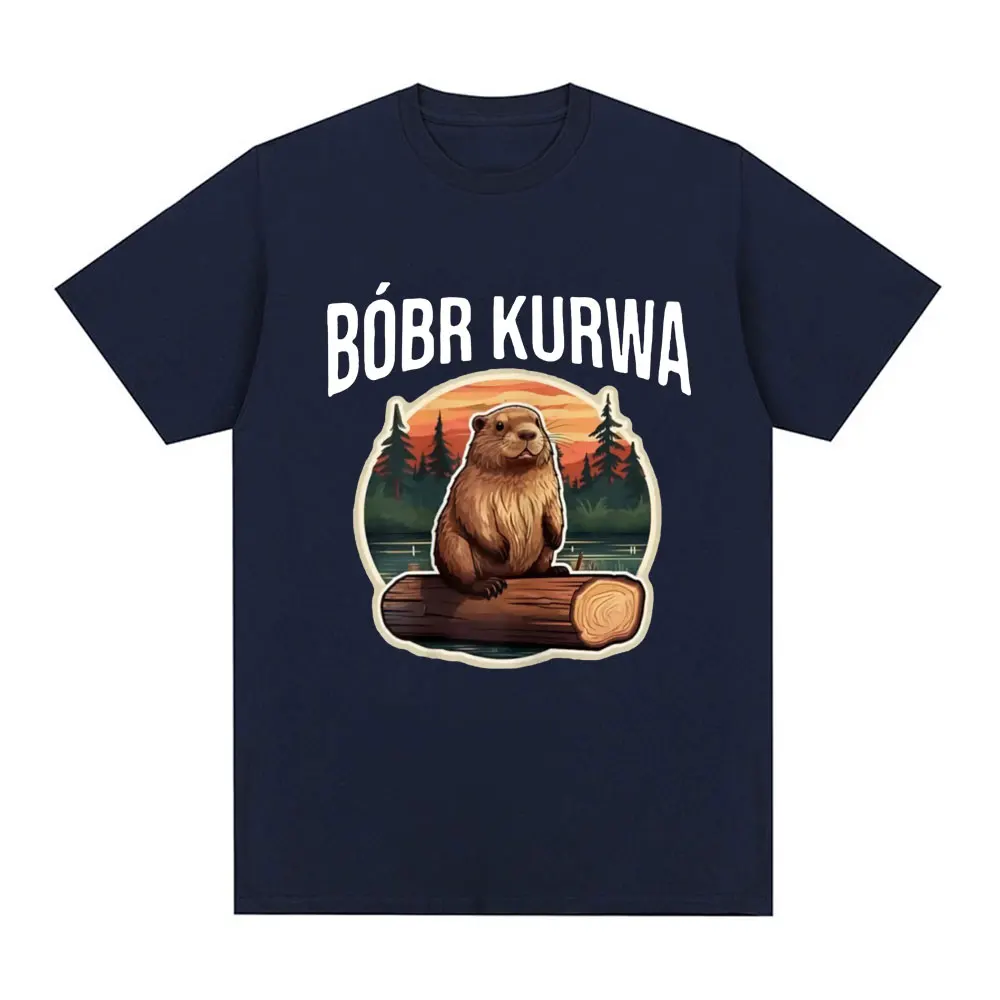 Bober Kurwa Bobr T-shirt Funny Meme Graphic Men's Women Fashion Hip Hop Short Sleeve Loose T-shirts 100% Cotton Comfort T Shirt view 3
