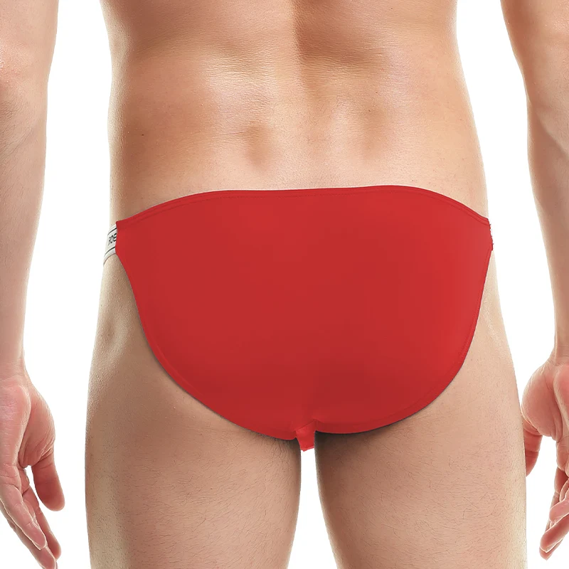 3-Pack of Underwear for Men, Pure Color Elastic Tight-Fitting Sexy Low-Waist Ice Silk High-Cut Thong Fitness Sports Comfortable
