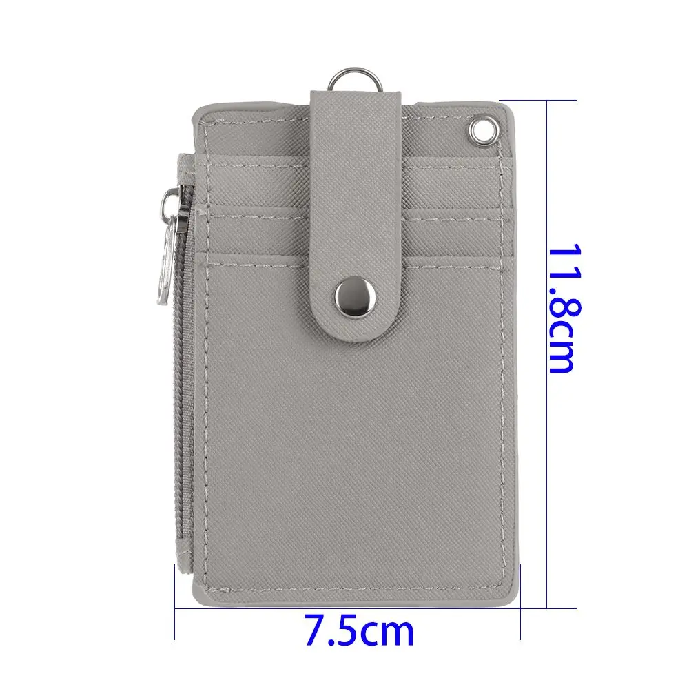 New PU Leather Bus Cards Cover Wallet Coin Purse ID Card Holder Keychain