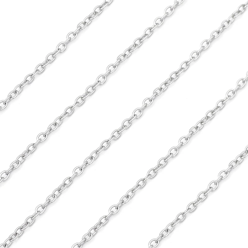 Chaînes en acier inoxydable, 1 mètre, ne se décolore pas, pour la fabrication de bijoux, bricolage, collier, Bracelet, accessoires, chaîne perlée faite à la main