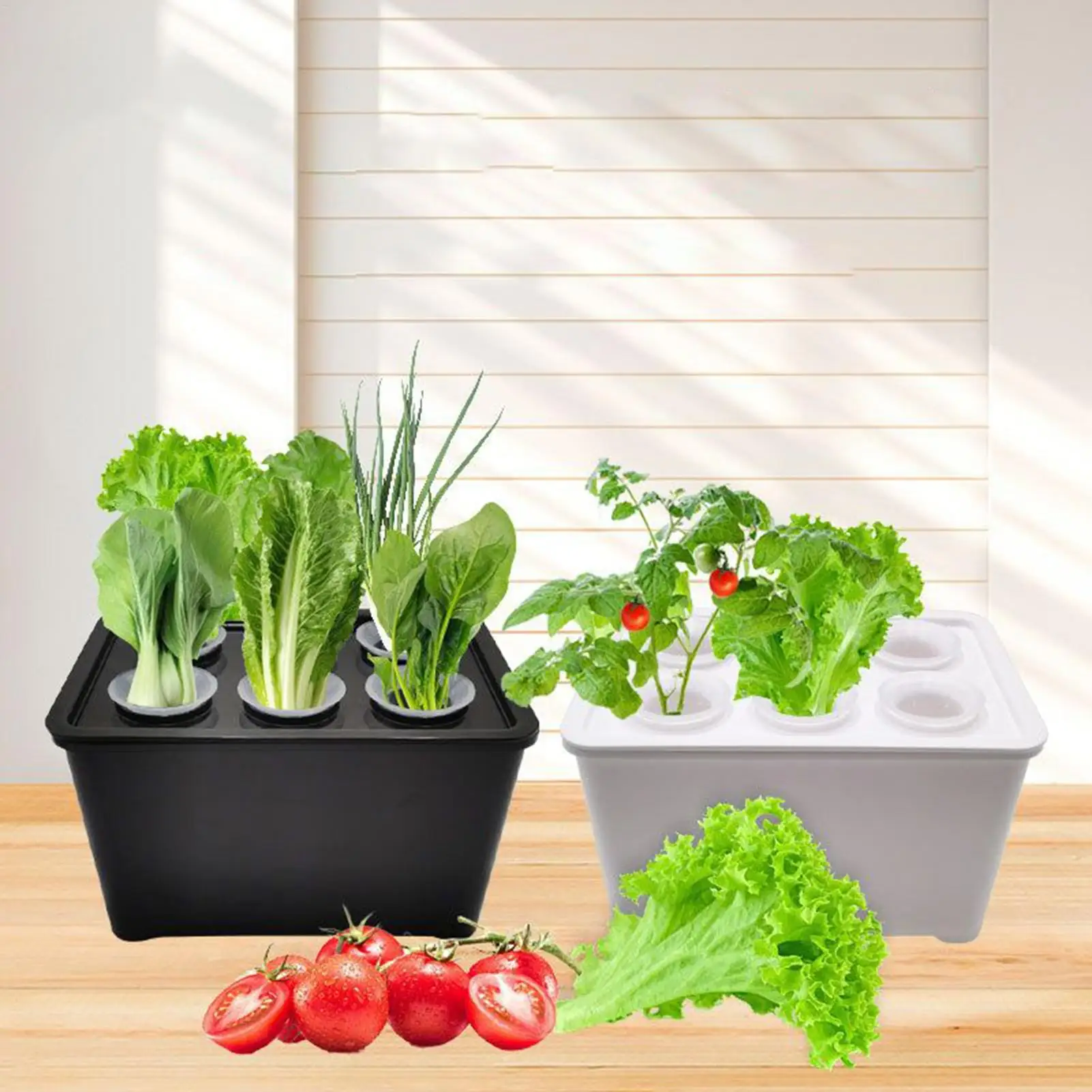 Indoor Hydroponic System 6-Holes Growing Box System Vegetables Planting Box For Vegetables Flowers Fruits Indoor Outdoor Garden