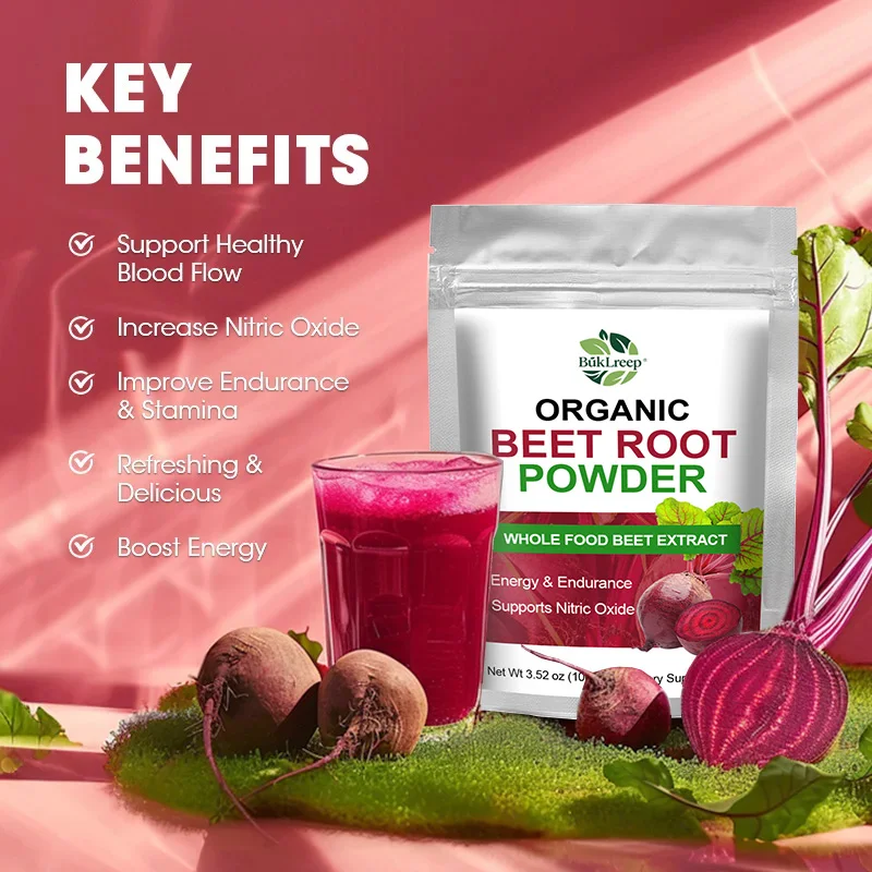Organic Beetroot Powder, Premium Anti-Inflammatory & Cardiovascular Support, Antioxidant for Heart Health, Nitric Oxide Booster