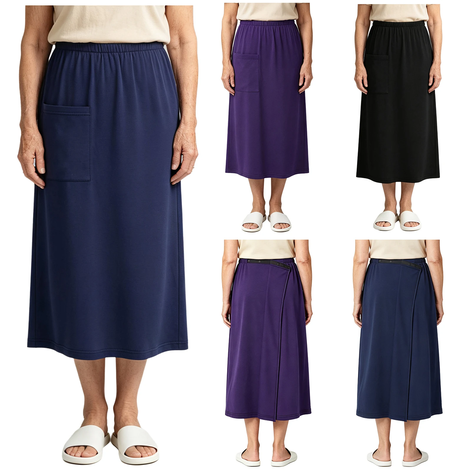 Women Elderly Disabilities Special Needs Adaptive Clothing Adjustable Waist Skirt Surgery Recovery Costume Casual Daily Wear