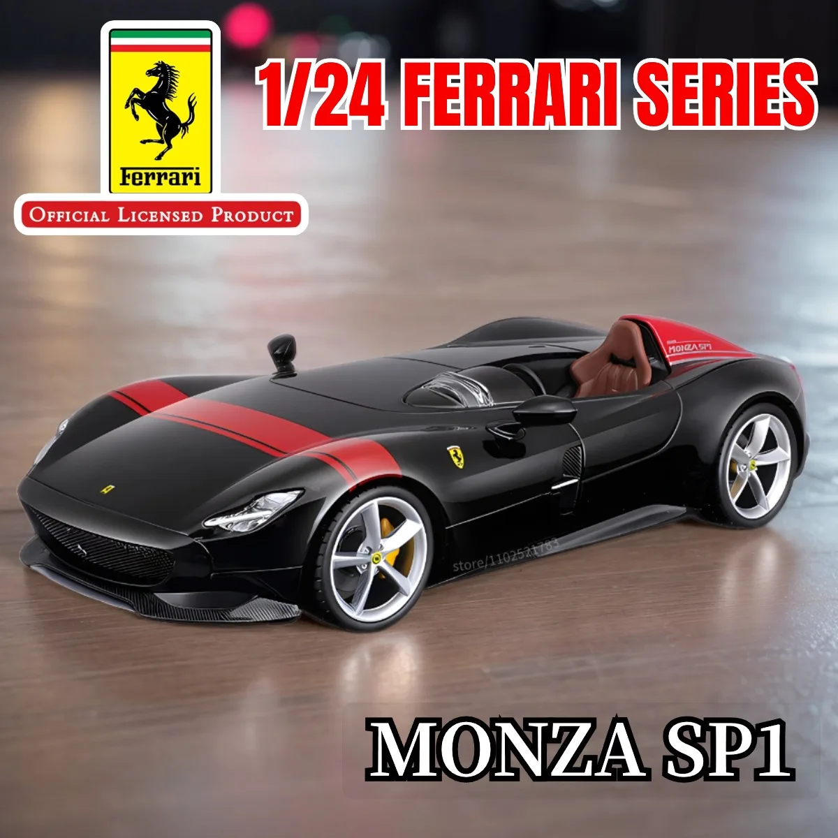 Bburago 1:24 Ferrari Monza Replica Car Model 458 488 F50 Enzo Italia Scale Miniature Toy - Gift for Diecast Car Enthusiasts