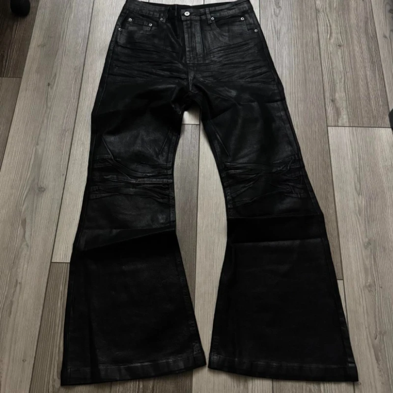 

2025 Women's American Retro Denim Flared Jeans Y2K Street Trend Boyfriend Style Unisex Black Gothic Casual Jeans