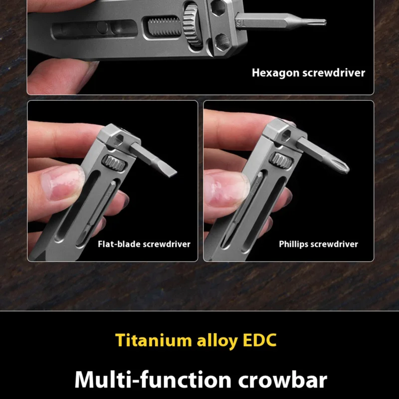 Pry Bar Multitool Titanium Pry Bar Multifunctional Compact Small Titanium Multitool Pry Bar With Screwdriver For Outdoor Home