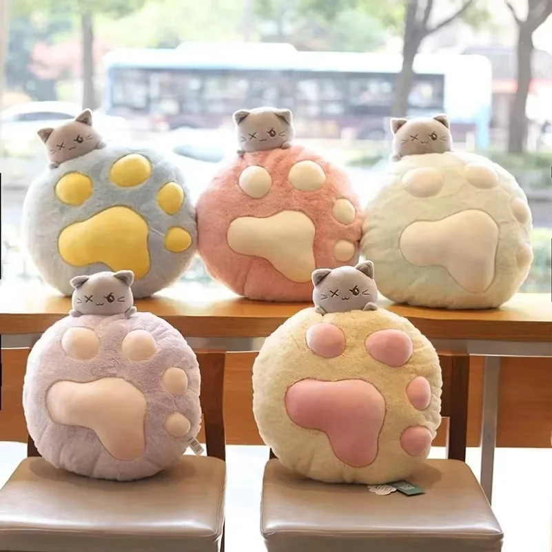 Throw Cute Paw  Nap Quilt Blankets Foldable Sofa Napping Cover Warm Office Room Pillow Blanket Travel Portable Quilt Car Hug Pil