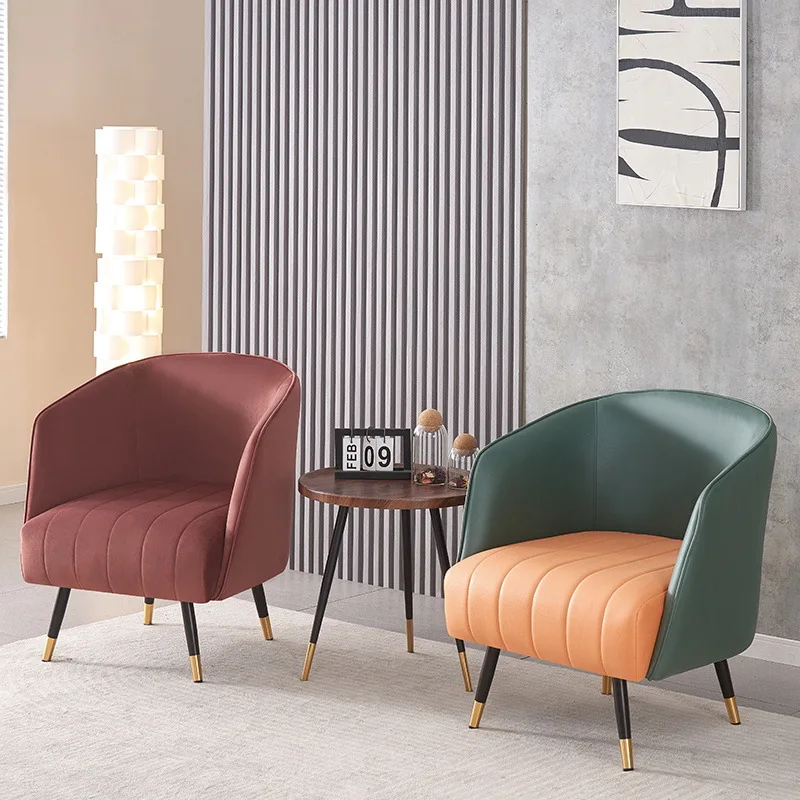 Business Reception & Negotiation Leisure Table Chair Combination Simple Front Desk with Three-Piece Wood Sofa Chair Set